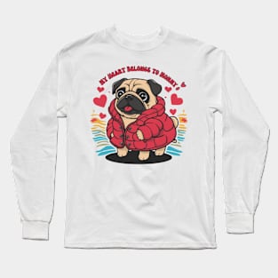 My heart belongs to mommy. Mother's day pug dog gift Long Sleeve T-Shirt